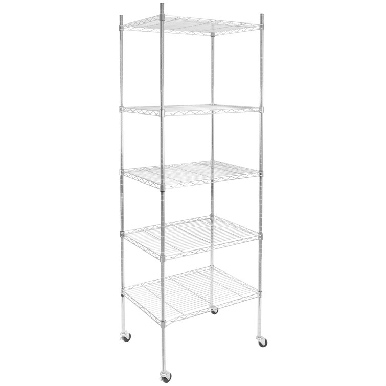 Rebrilliant 5 Tier Wire Shelving Unit with Wheels Wayfair